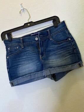 Wallflower Blue Washed Denim Cuffed Jean Shorts